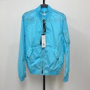 C.P. Company Aqua Blue Nylon Lightweight Bomber Jacket 42 NEW Luxury Outdoor